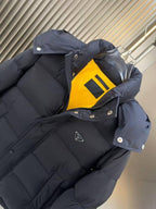 Detachable Hood Puffer Jacket in black