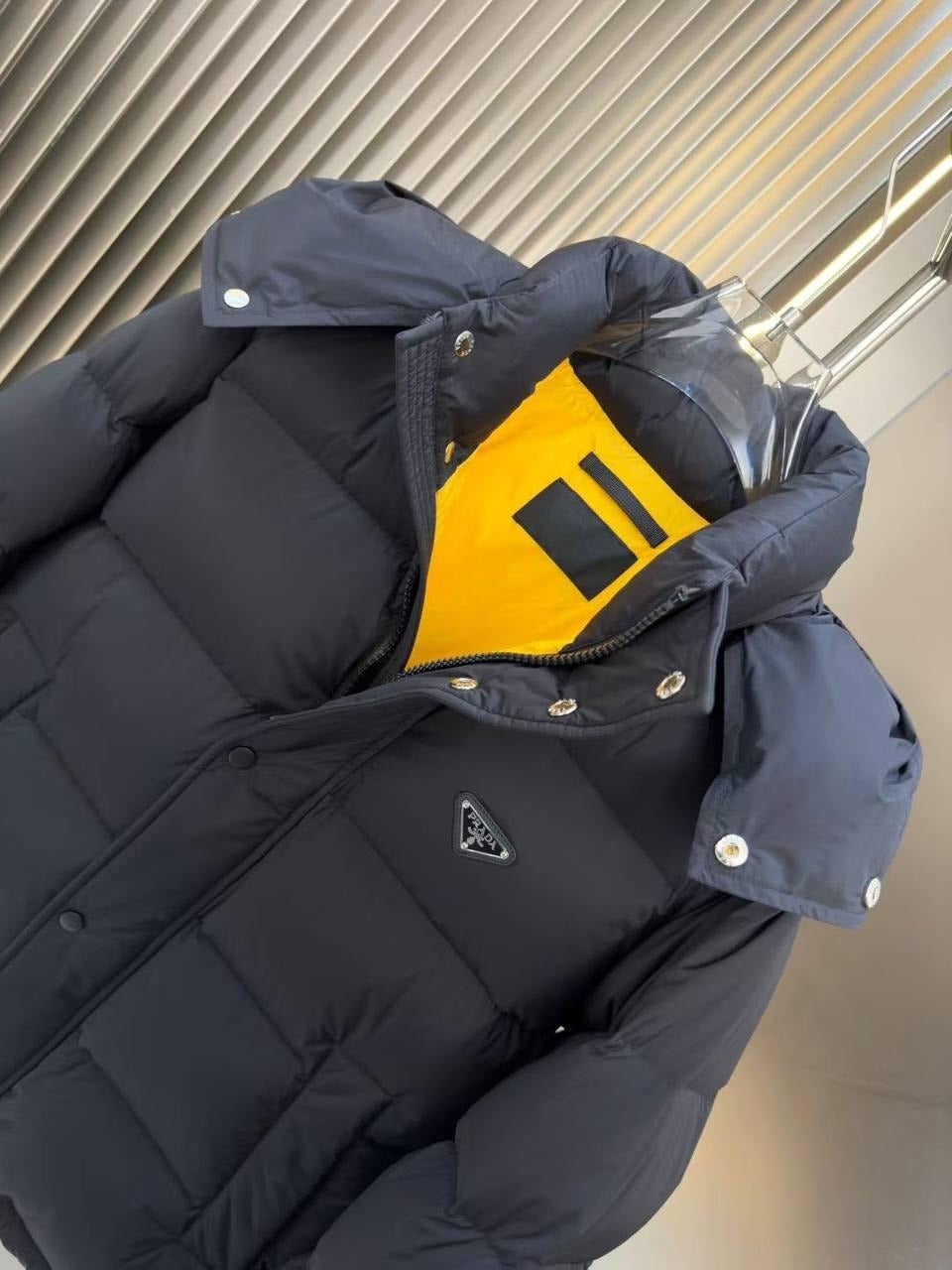 Detachable Hood Puffer Jacket in black