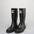 Pearl Detail Tall Boots in black