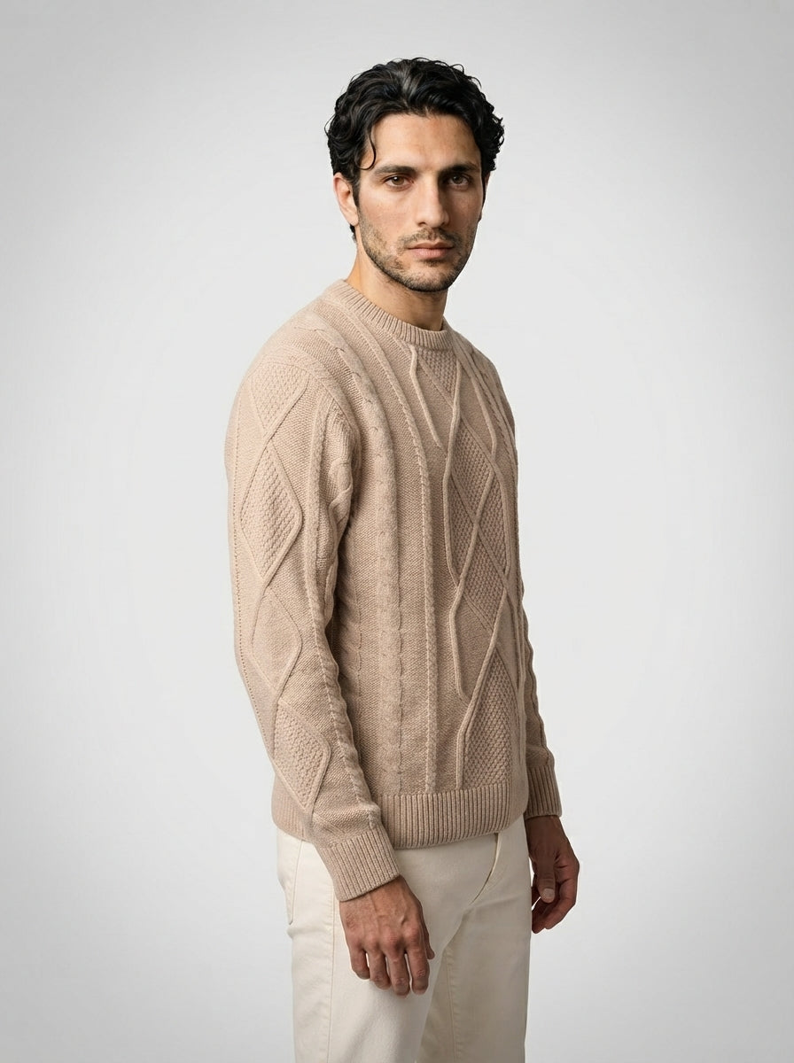 The Kinvarra Cable Knit in Khaki