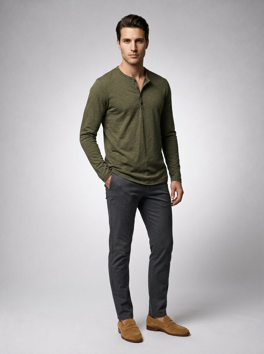 The Maidstone Crew Henley in Olive Green