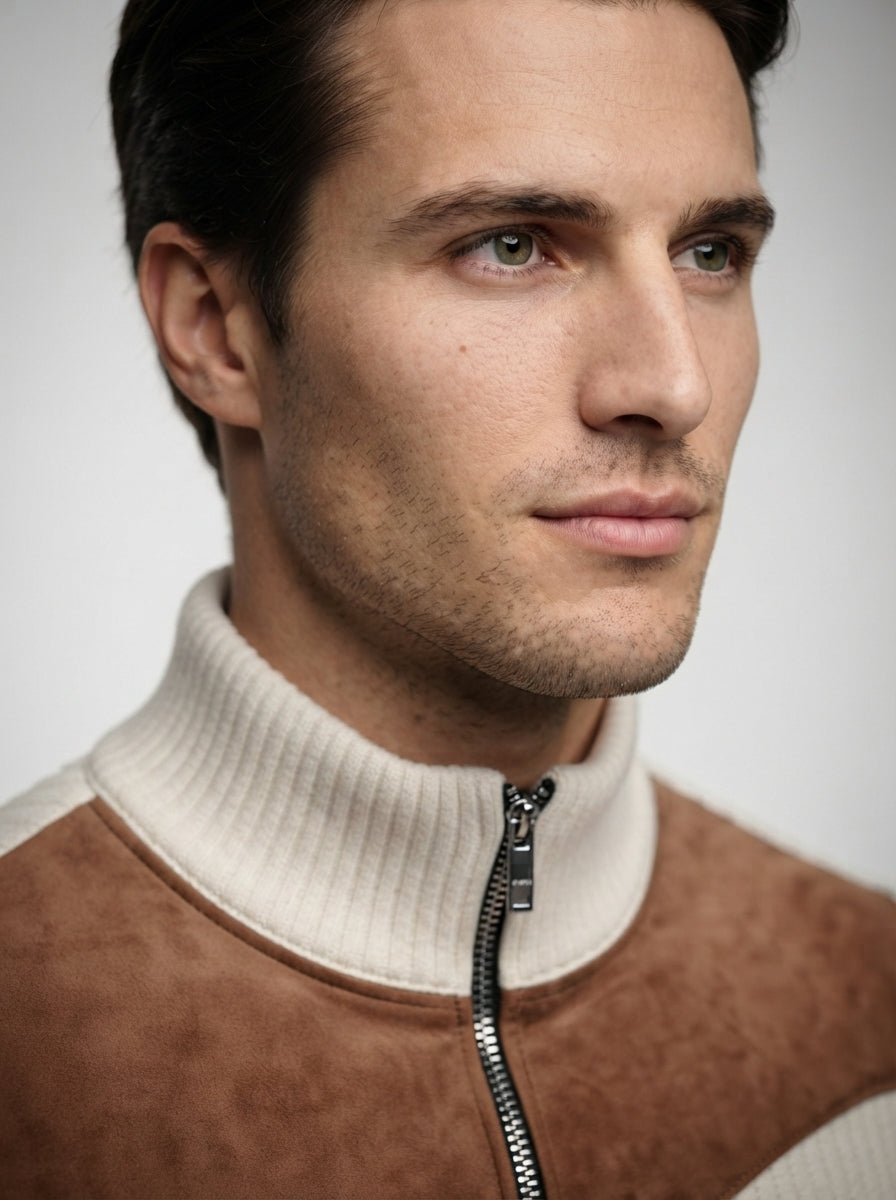 The Kelso Panel Zip in Beige
