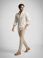 The Camberley Seersucker Shirt in Beige