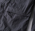 Hooded Lightweight Windbreaker in black and taupe