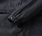 Hooded Lightweight Windbreaker in black and taupe