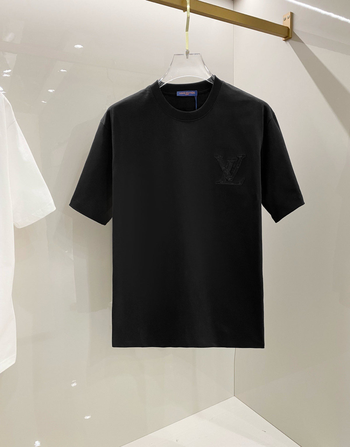 Monogram Embossed T-Shirt in black