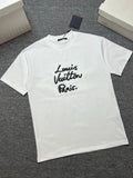 Paris Script T-Shirt in white and black