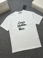 Paris Script T-Shirt in white and black