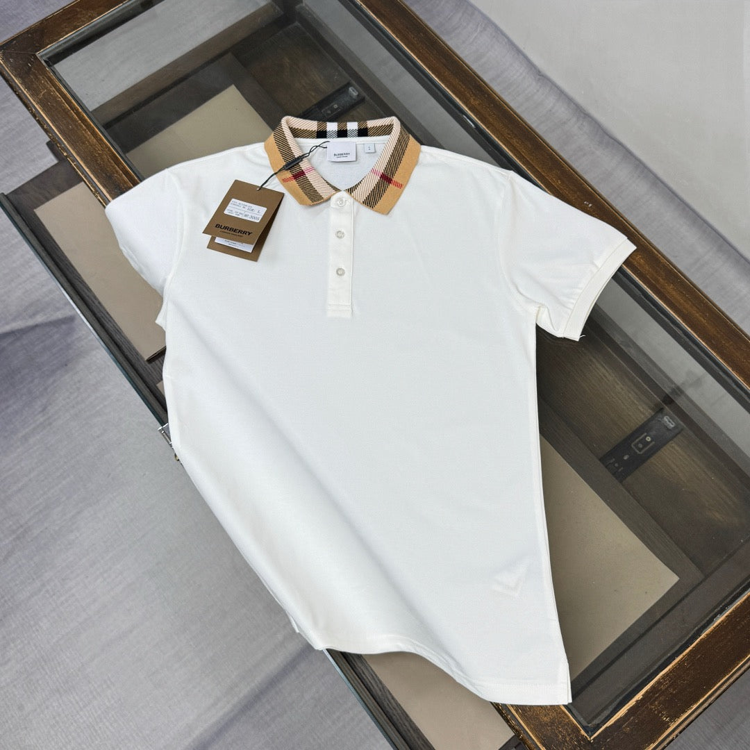 Vintage Check Polo Shirt in navy and beige