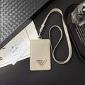 Badge Neck Pouch in beige