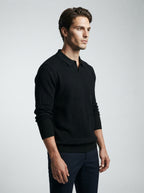 The Melrose Knit Polo in Black