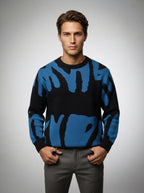 The Marchmont Graphic Knit in Royal Blue