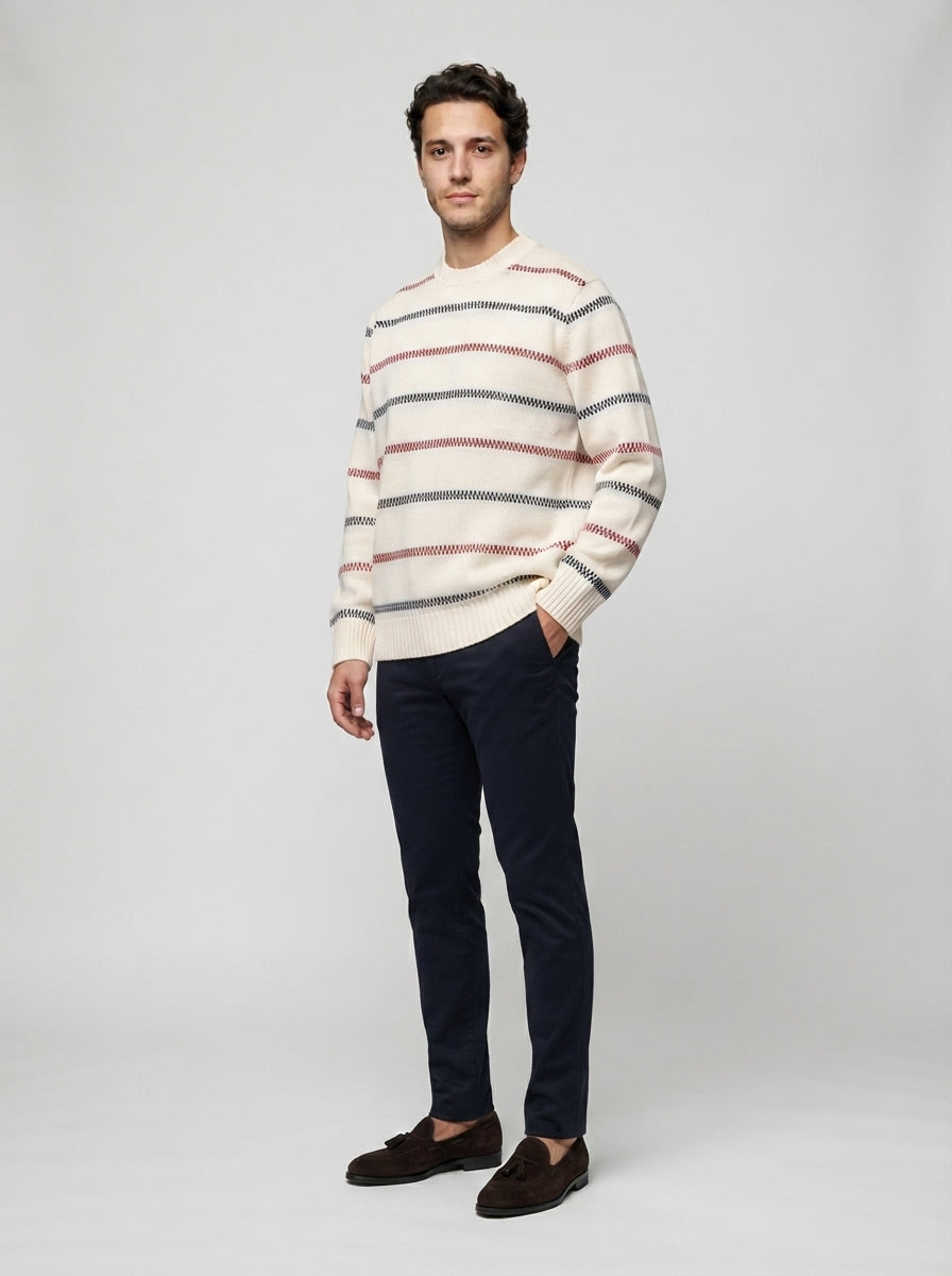 The Tarleton Stripe Knit in Beige
