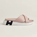 Empire Slide Sandals in blush pink, white and black