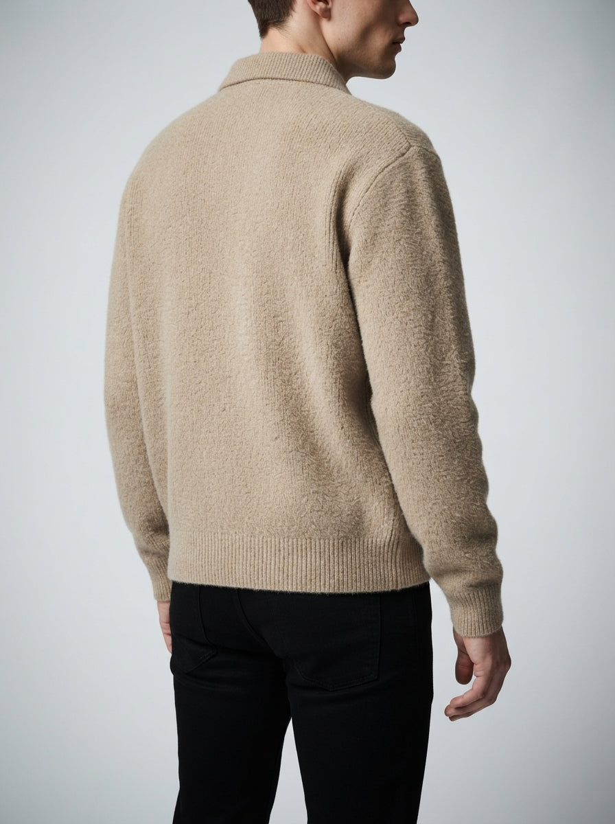 The Thurloe Polo Sweater in Khaki