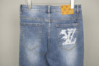 Monogram Back Pocket Jeans in light blue