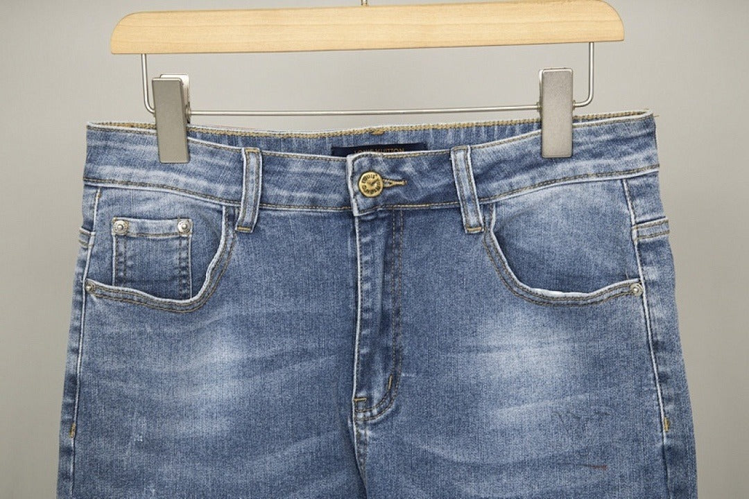 Monogram Back Pocket Jeans in light blue