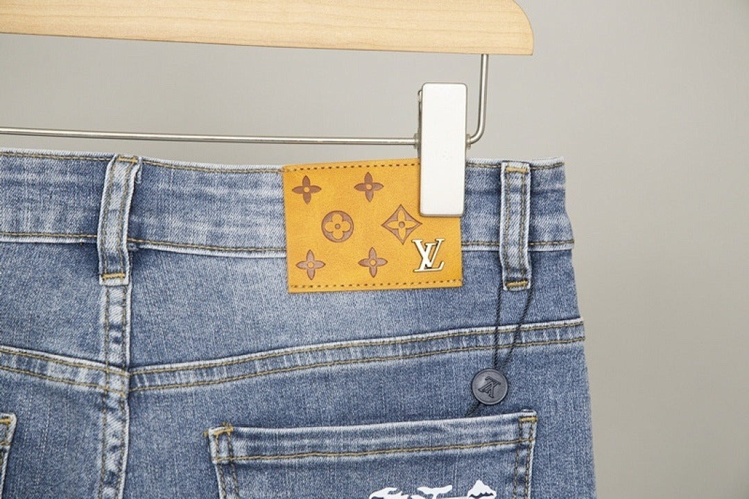 Monogram Back Pocket Jeans in light blue