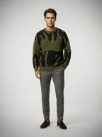 The Marchmont Graphic Knit in Olive