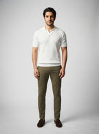 The Sandhurst Rib Polo in White