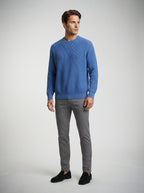 The Latchmere Ribbed Crew in Royal Blue