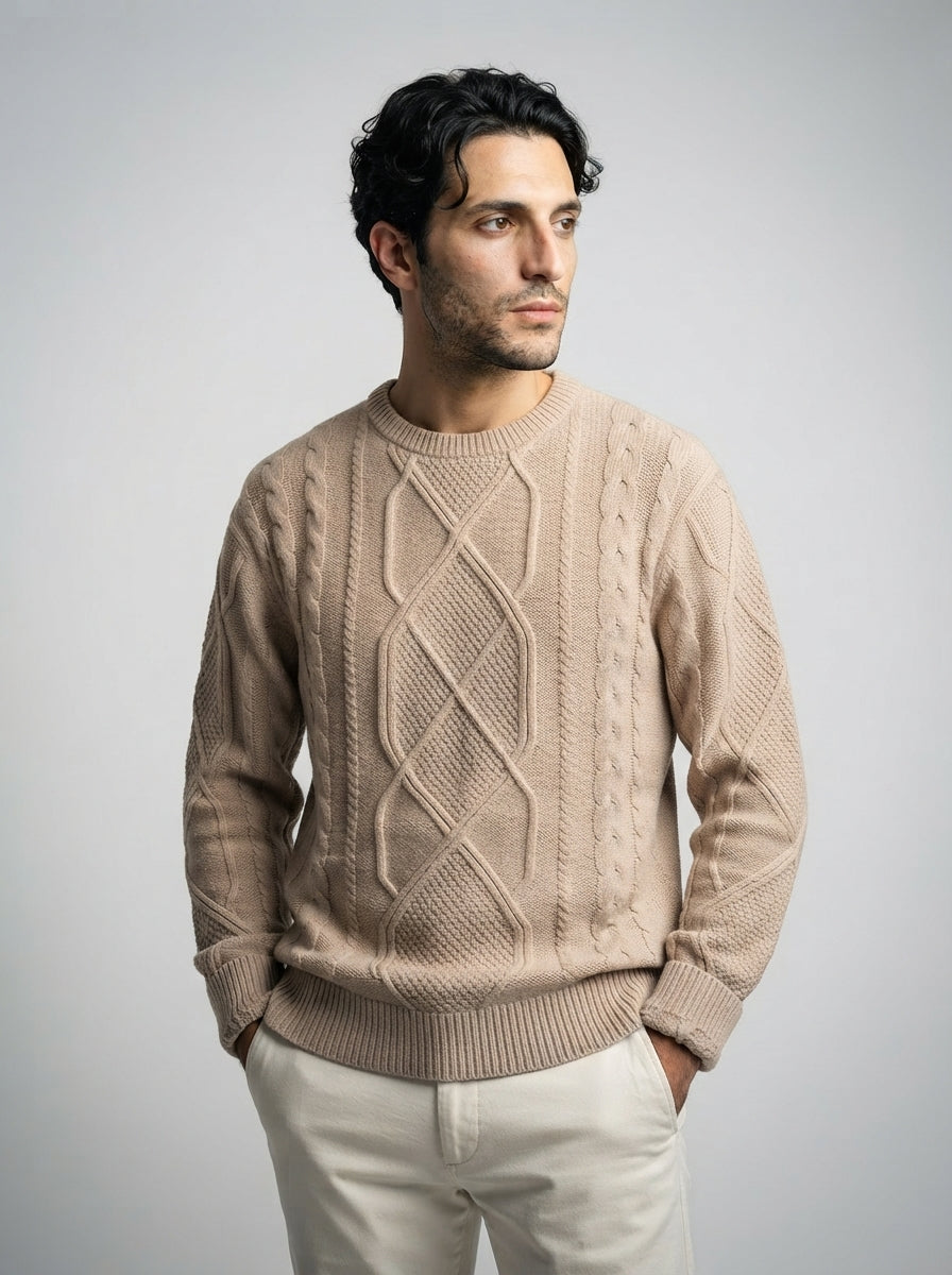 The Kinvarra Cable Knit in Khaki