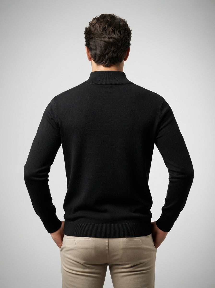 The Winterton Zip Neck in Black