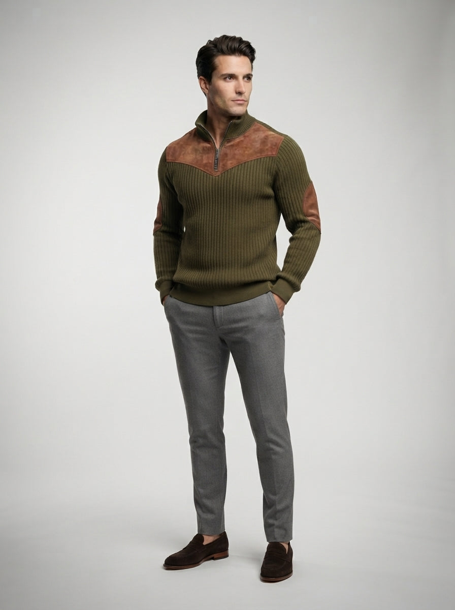 The Kelso Panel Zip in Green