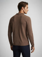 The Melrose Knit Polo in Brown