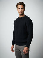 The Latchmere Ribbed Crew in Black