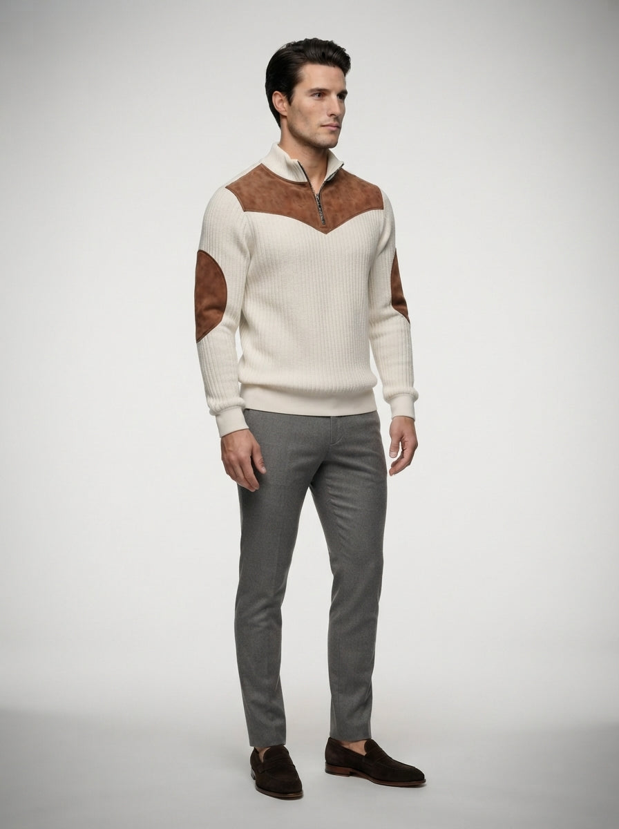 The Kelso Panel Zip in Beige
