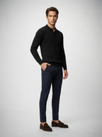 The Melrose Knit Polo in Black