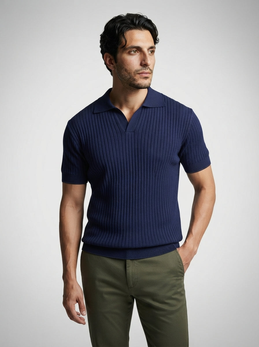 The Sandhurst Rib Polo in Navy