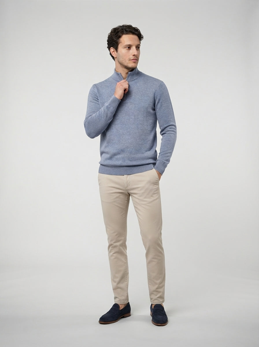 The Winterton Zip Neck in Blue