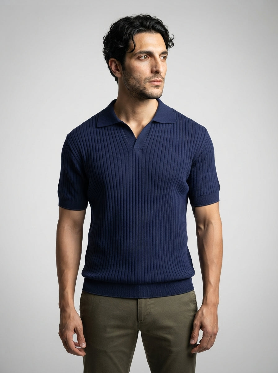 The Sandhurst Rib Polo in Navy