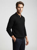 The Melrose Knit Polo in Black