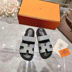 Chypre Sandals in light grey and black