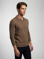 The Melrose Knit Polo in Brown