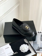 Quilted Loafers in black