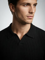 The Melrose Knit Polo in Black