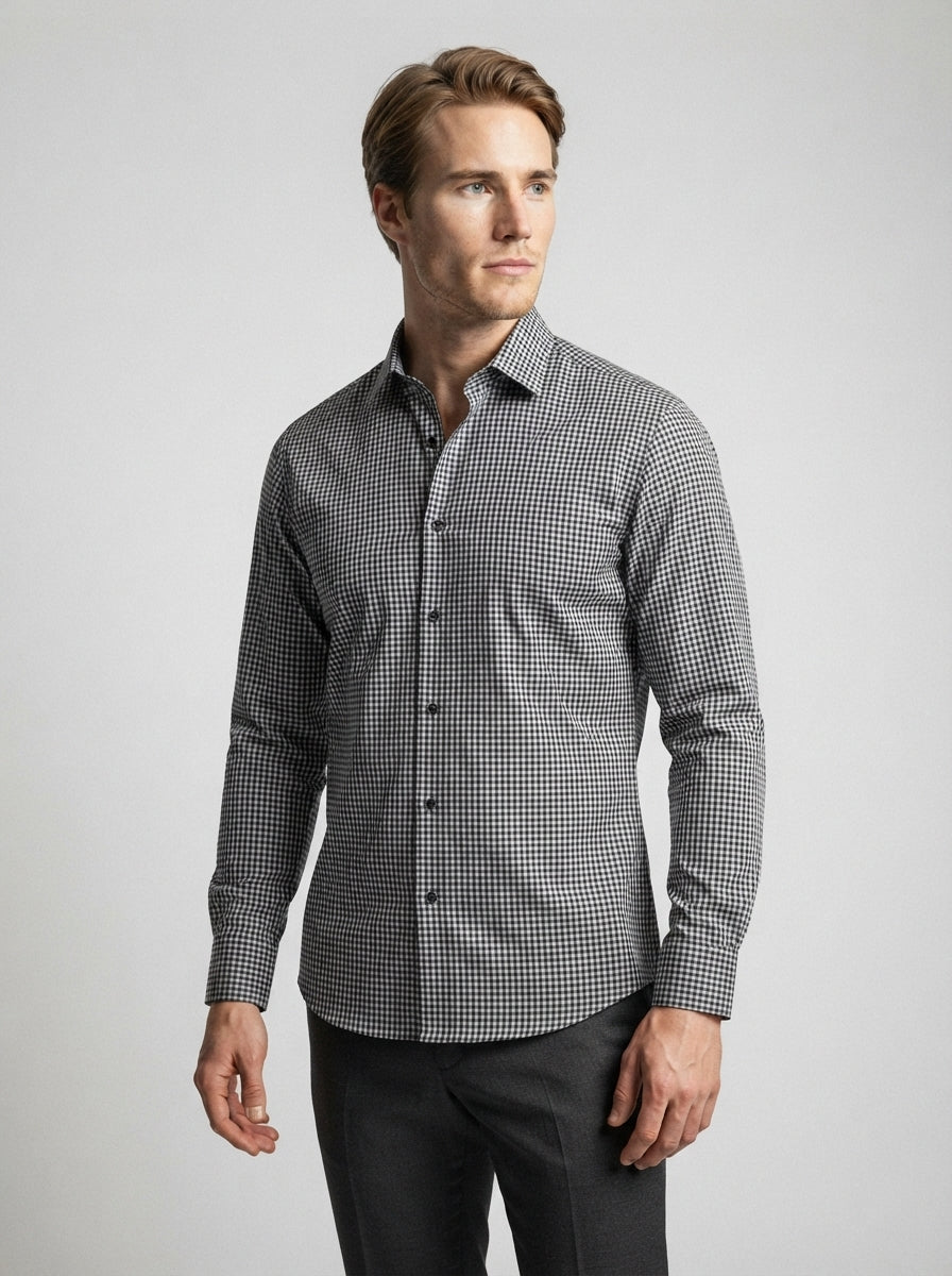 The Pentland Check Shirt in Charcoal