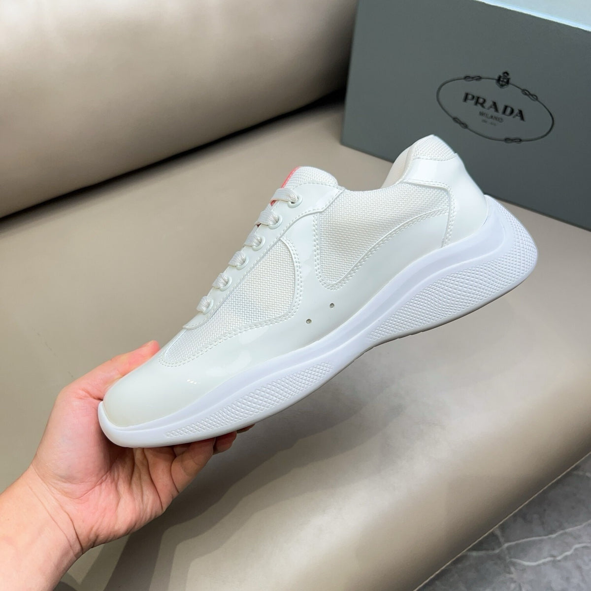 America's Cup Sneakers in white and red