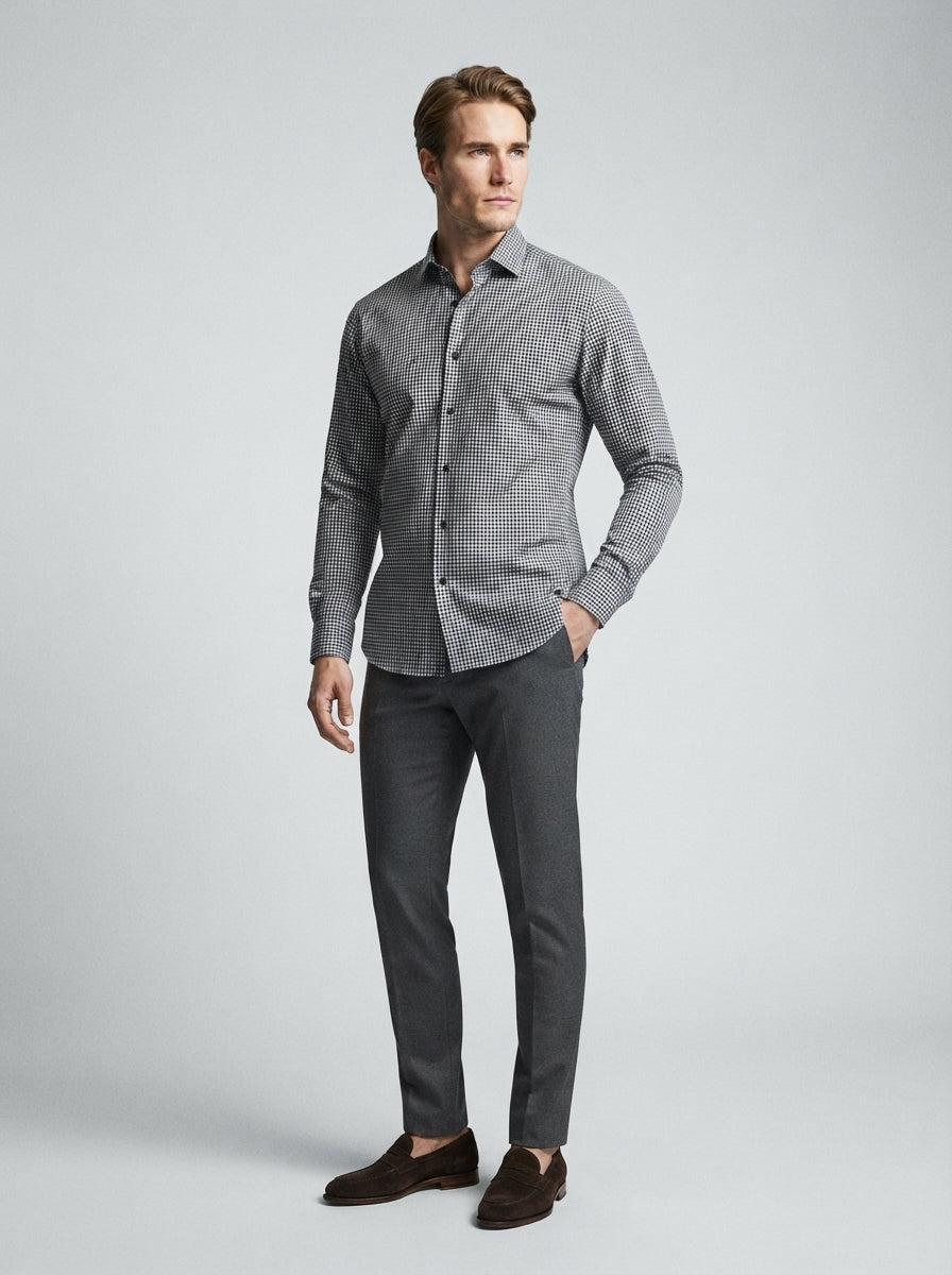 The Pentland Check Shirt in Charcoal