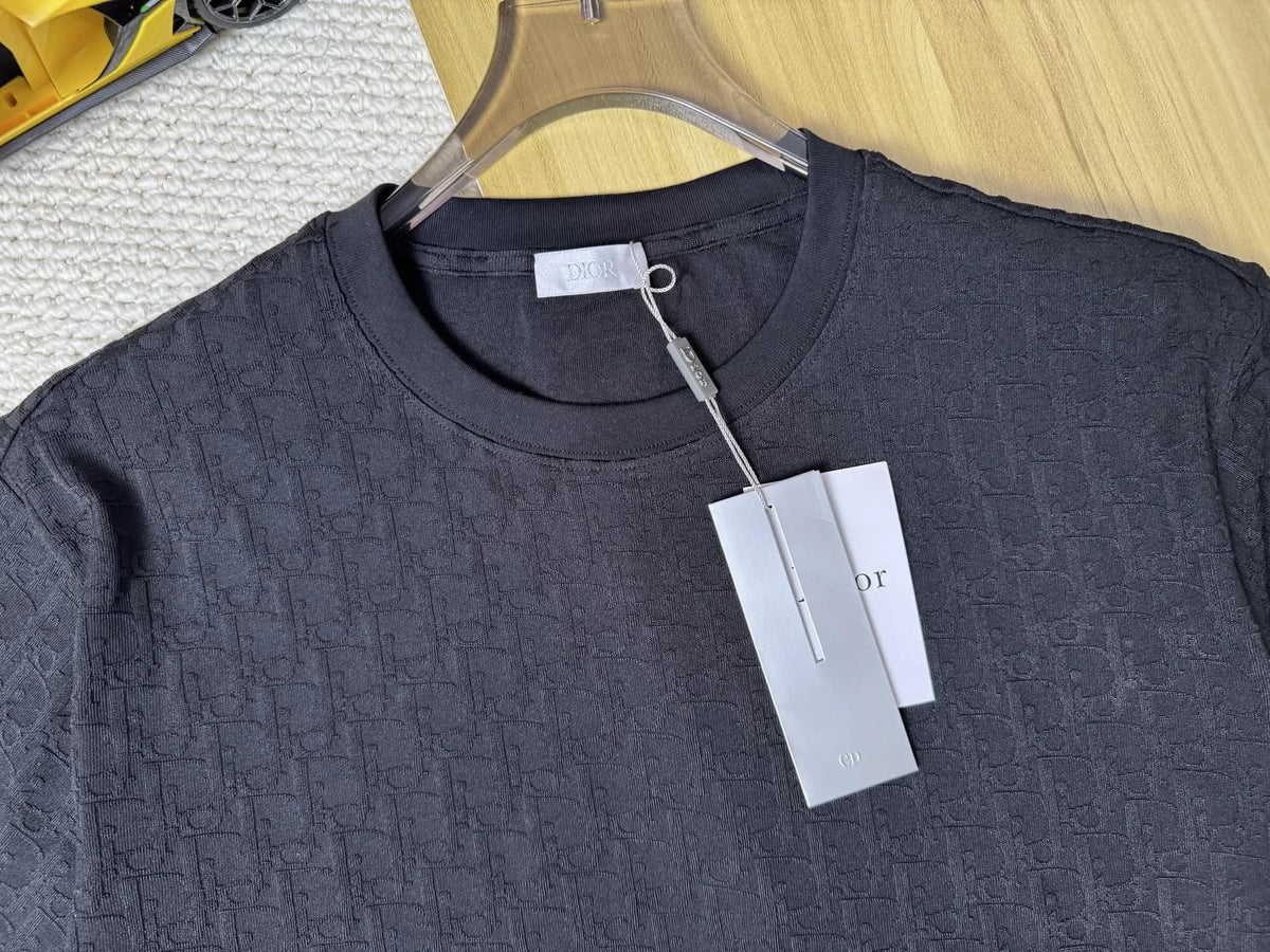 Oblique Jacquard T-Shirt in navy