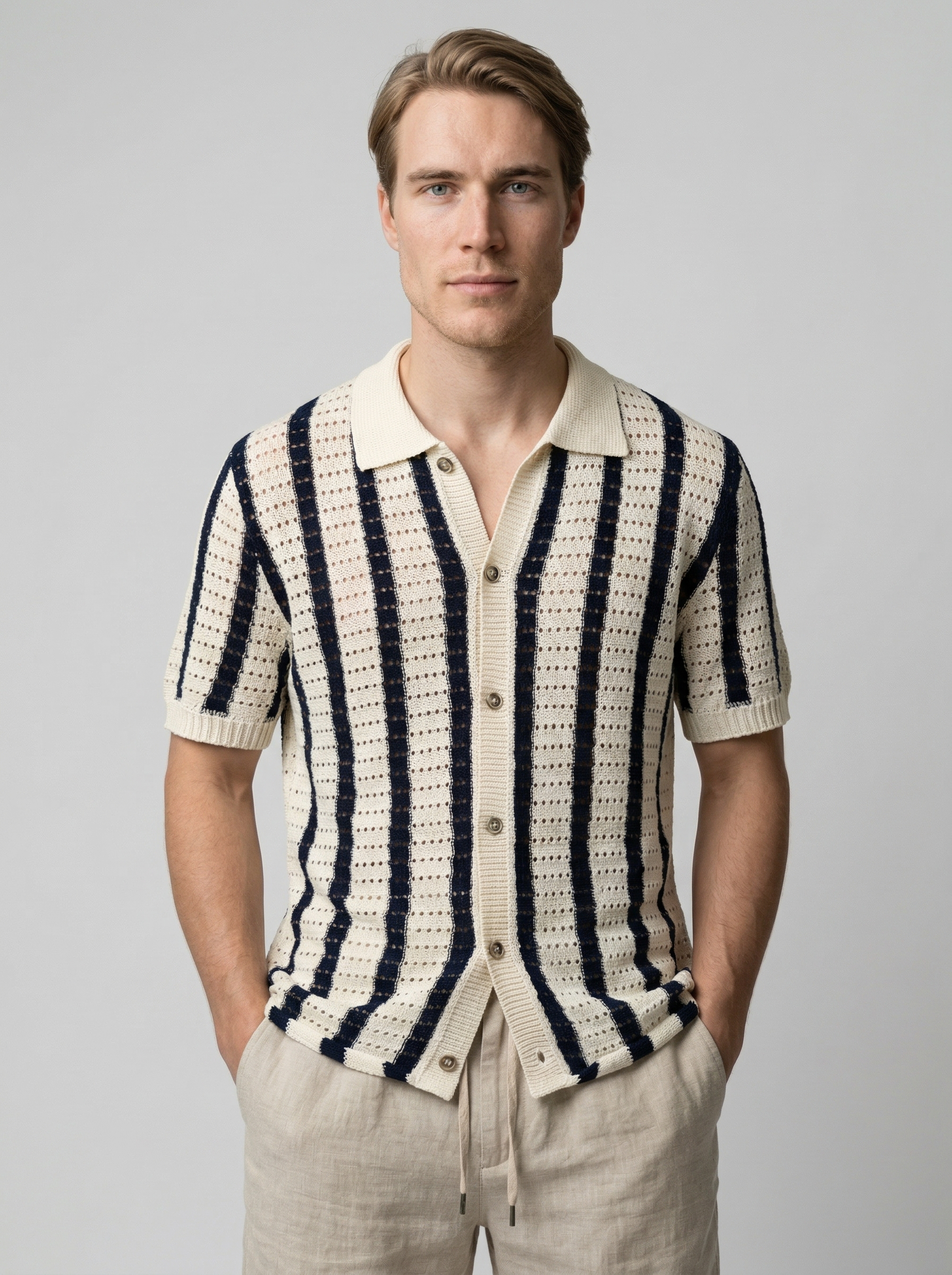 The Positano Crochet Stripe Shirt
