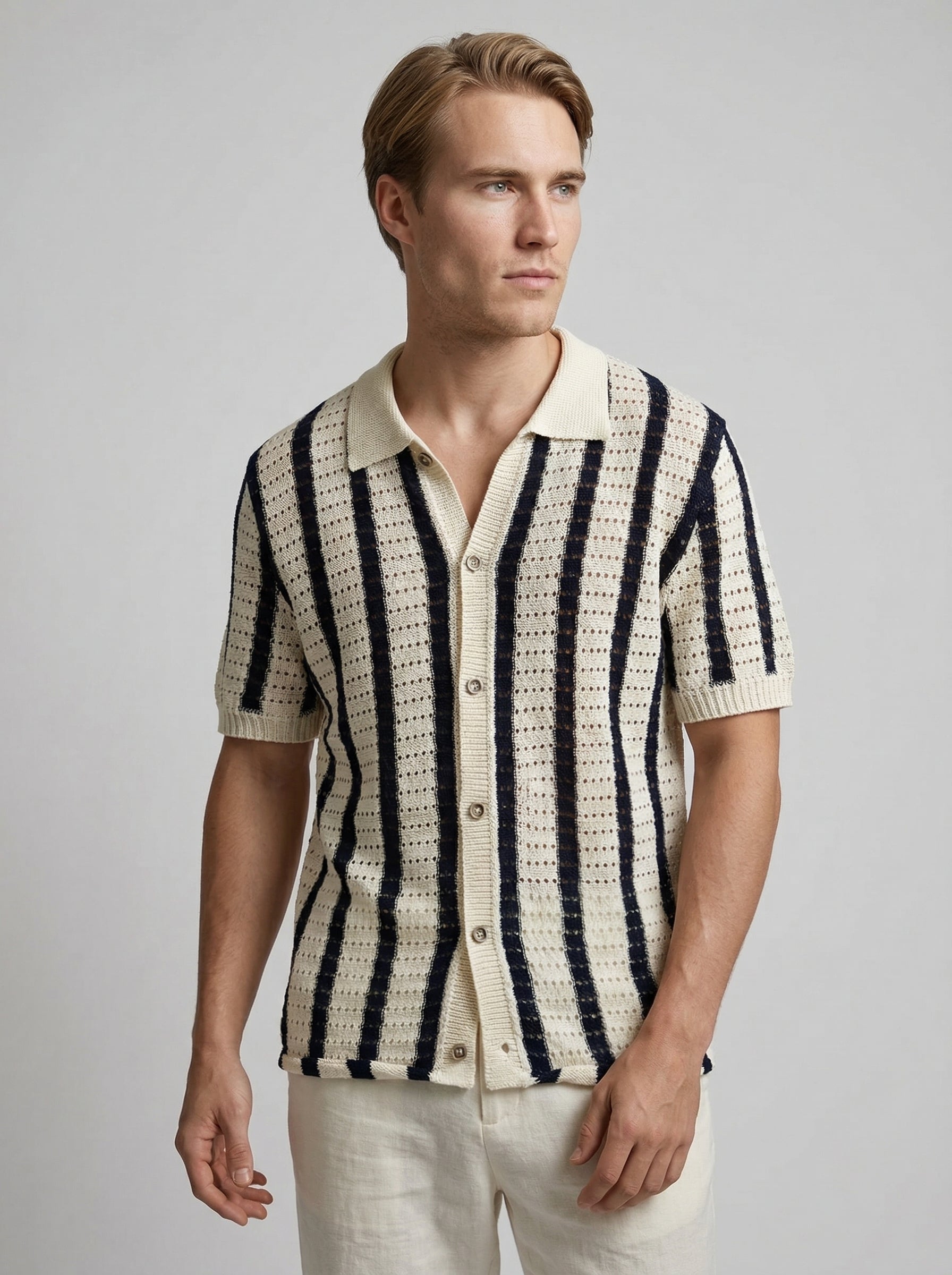 The Positano Crochet Stripe Shirt