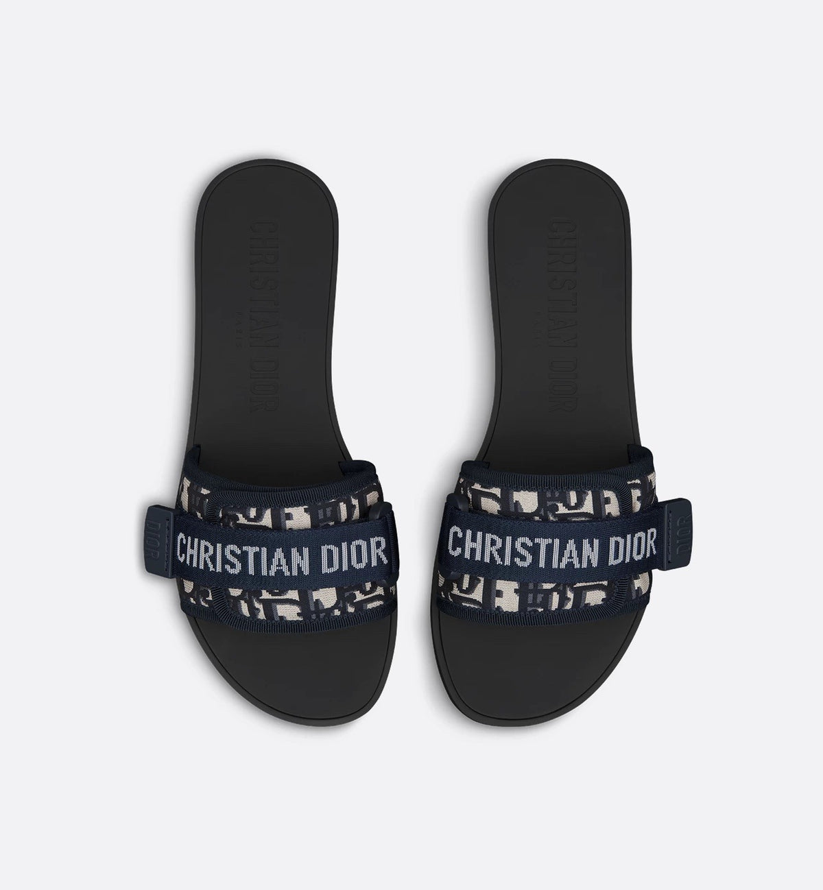 Dway Oblique Slides in navy and cream