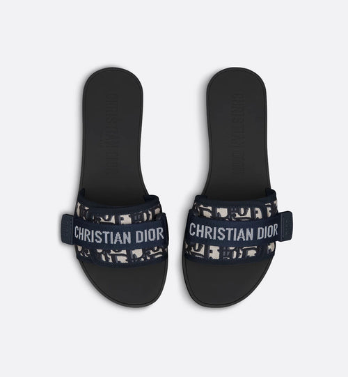 Dway Oblique Slides in navy and cream