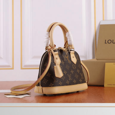 Alma BB Monogram Bag in brown and tan
