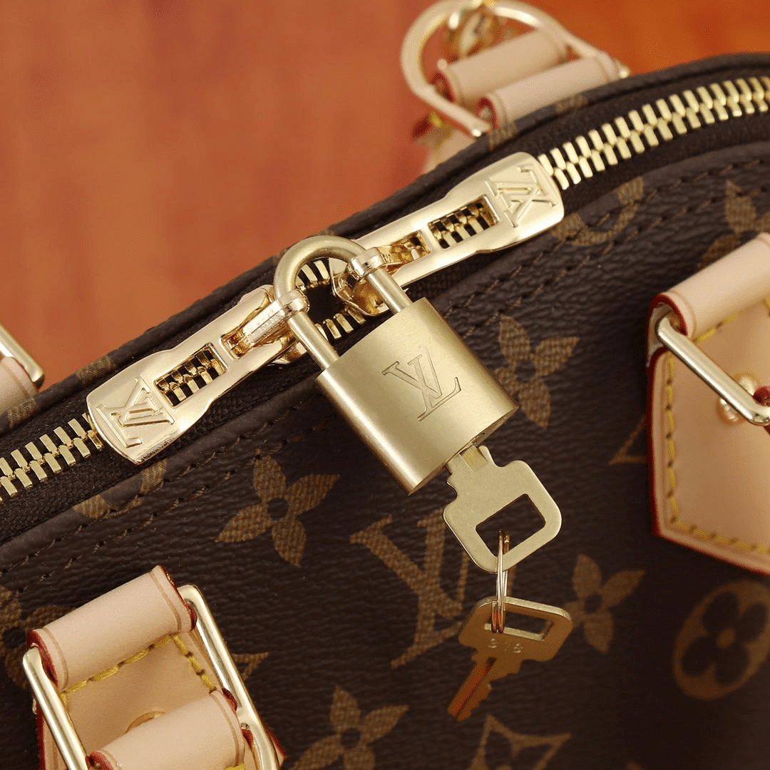 Alma BB Monogram Bag in brown and tan